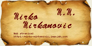 Mirko Mirkanović vizit kartica